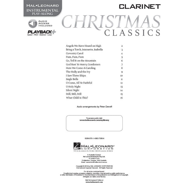 Instrumental Play-Along: Christmas Classics Bb klarinet