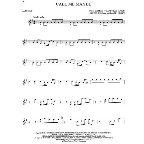 101 Hit Songs altsax