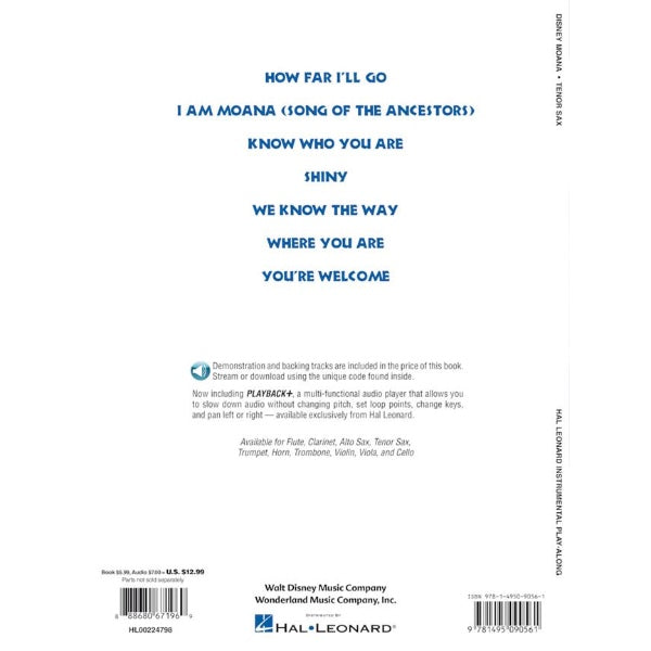 Instrumental Play-Along: Moana tenorsax