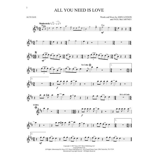 Instrumental Play-Along: The Beatles altsax