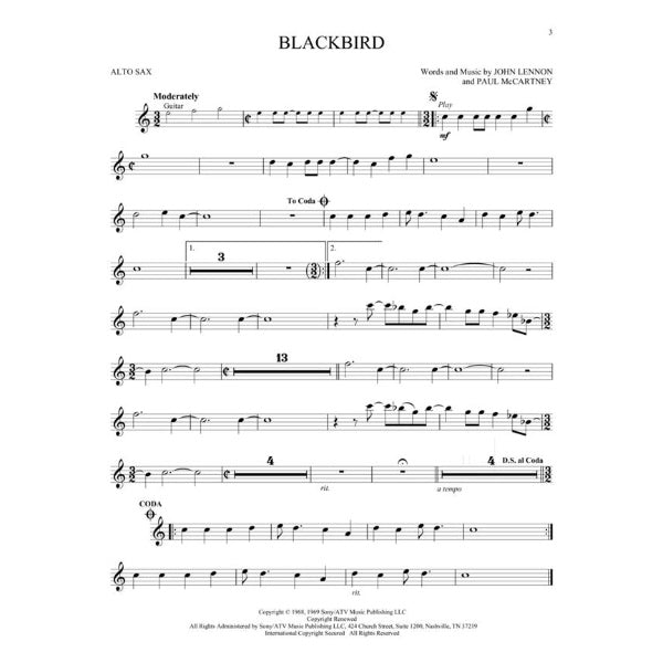 Instrumental Play-Along: The Beatles altsax