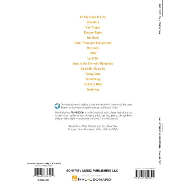 Instrumental Play-Along: The Beatles tenorsax