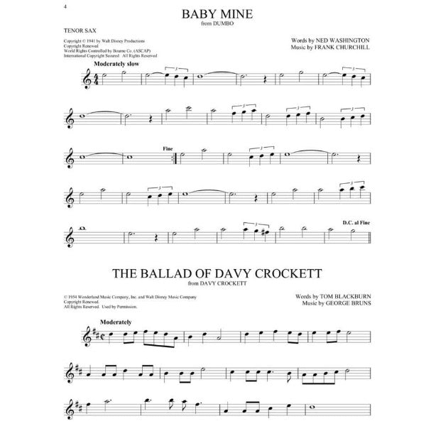 101 Disney Songs tenorsax