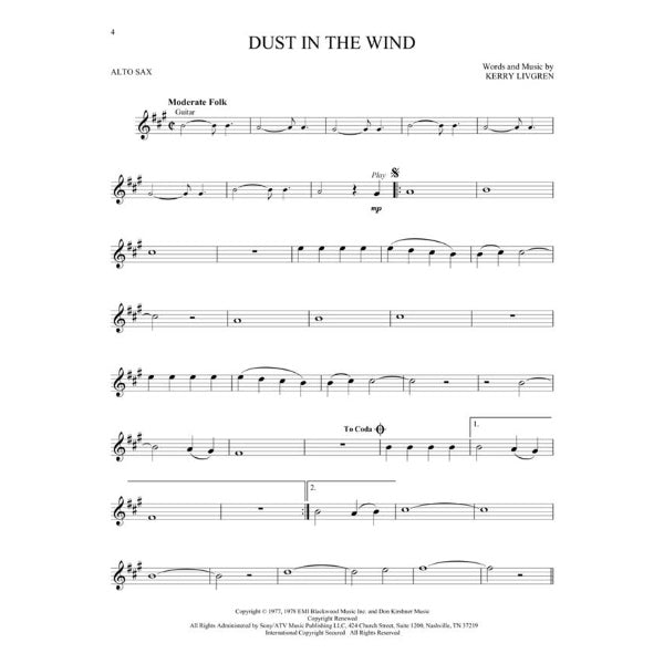 Instrumental Play-Along: Classic Pop Songs altsax