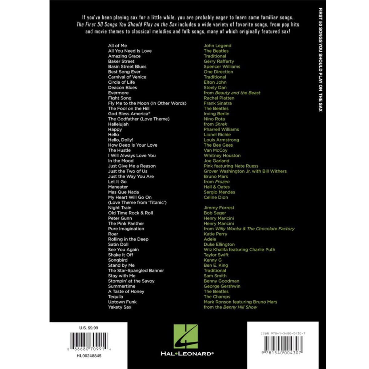 First 50 Songs You Should Play On The Sax