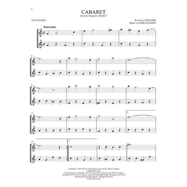 Broadway Songs for Two Alto Saxophones