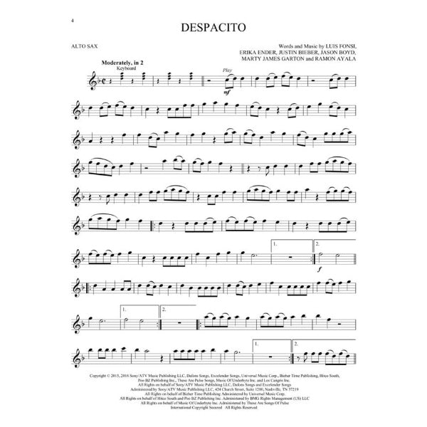 Instrumental Play-Along: 12 Pop Hits altsax