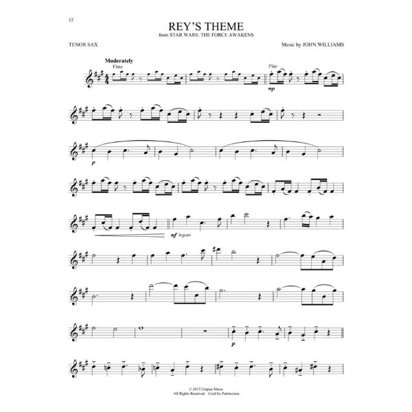 Instrumental Play-Along: Movie and TV Music tenorsax