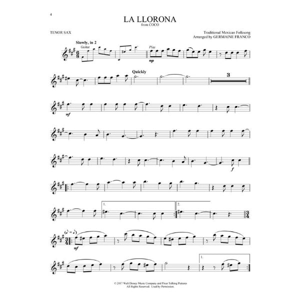 Instrumental Play-Along: Coco tenorsax