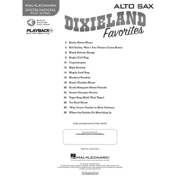 Instrumental Play-Along: Dixieland Favorites altsax