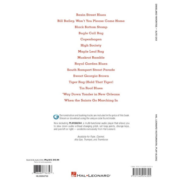 Instrumental Play-Along: Dixieland Favorites altsax