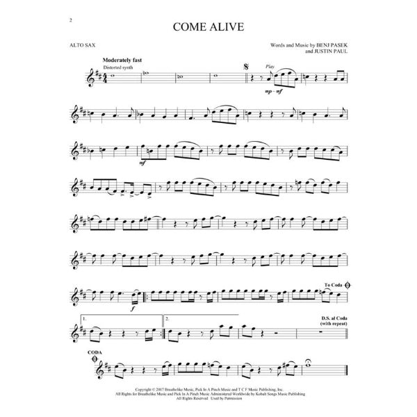 Instrumental Play-Along: The Greatest Showman altsax