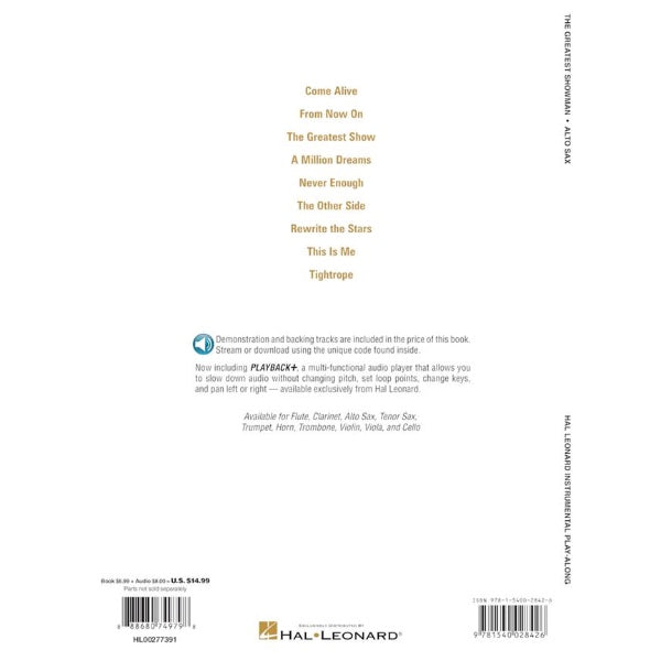 Instrumental Play-Along: The Greatest Showman altsax