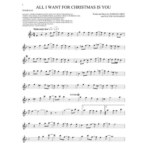 101 Christmas Songs tenorsax