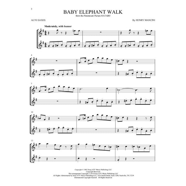 Easy Instrumental Duets: Movie Songs for Two Alto Saxophones