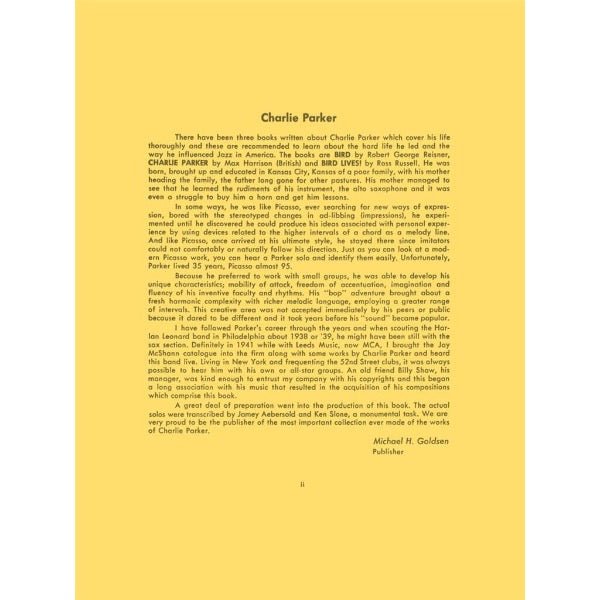 Charlie Parker Omnibook vol. 1 Eb