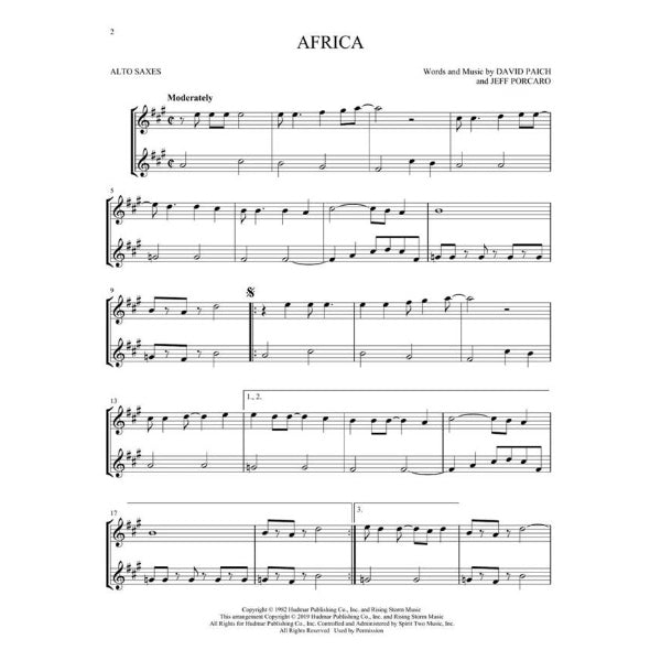 Pop Classics for Two Alto Saxophones