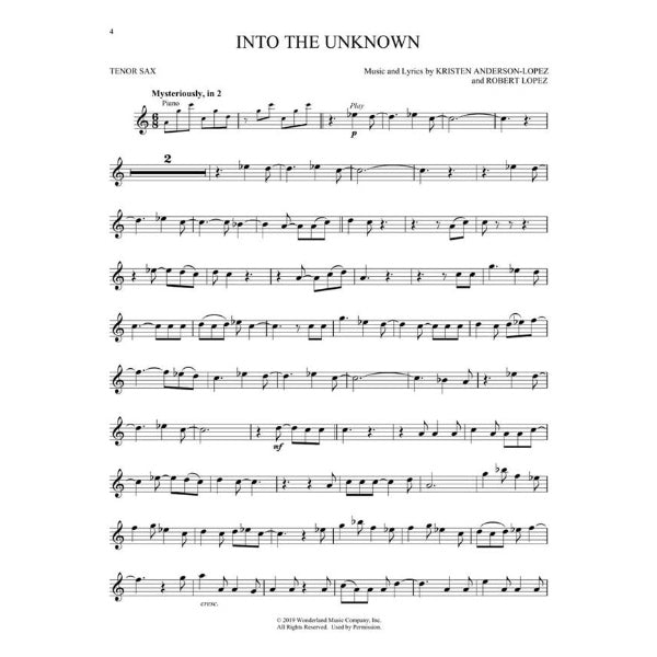 Instrumental Play-Along: Frozen II tenorsax