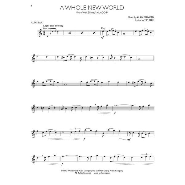 Instrumental Play-Along: Disney Movie Hits altsax