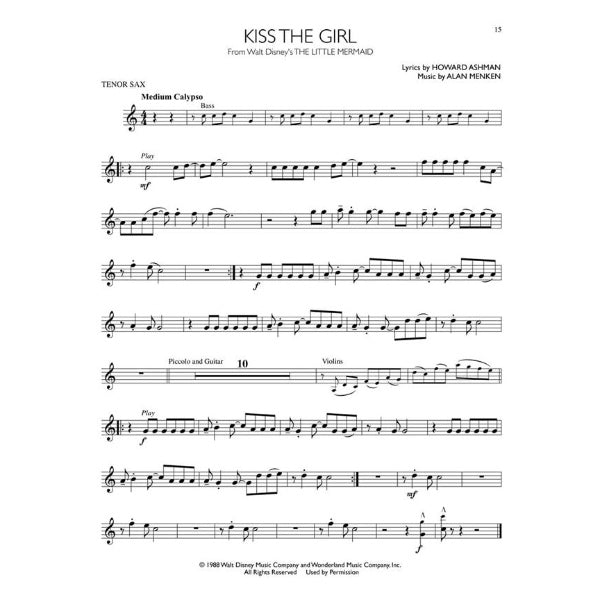 Instrumental Play-Along: Disney Movie Hits tenorsax