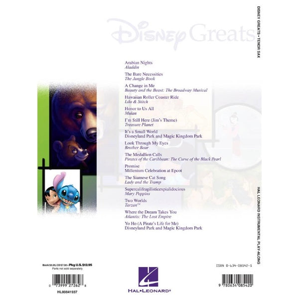 Instrumental Play-Along: Disney Greats tenorsax