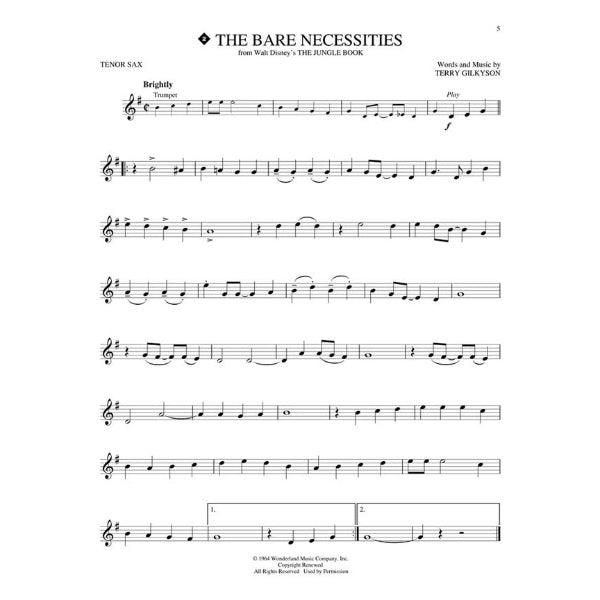 Instrumental Play-Along: Disney Greats tenorsax