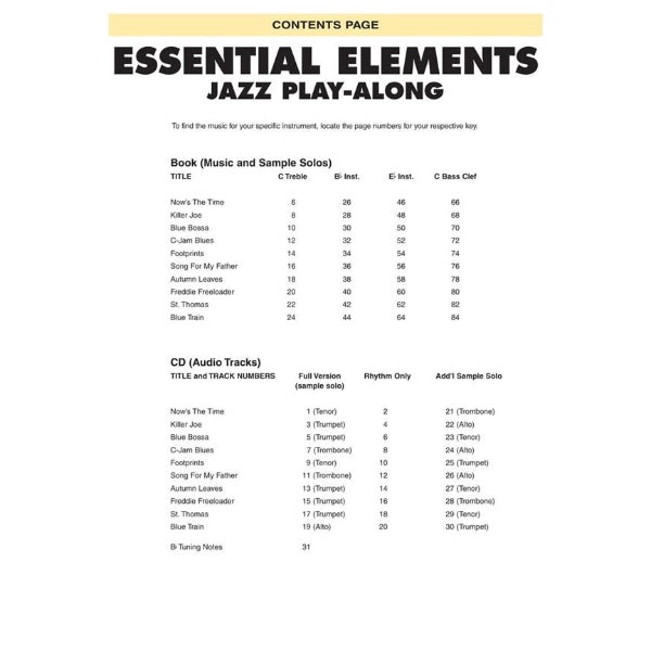 Essential Elements Jazz Play-Along: Jazz Standards