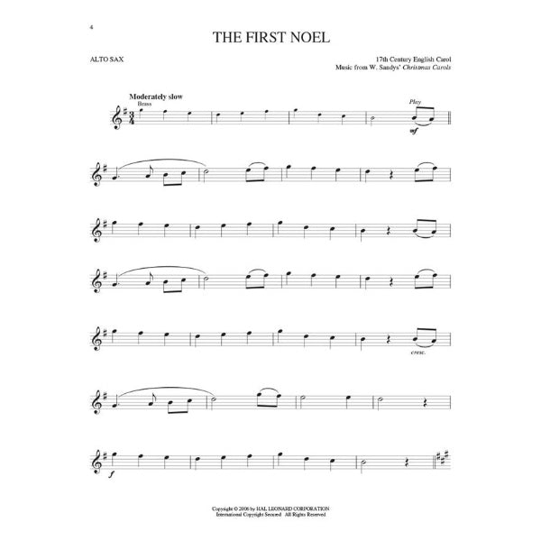 Instrumental Play-Along: Christmas Carols altsax