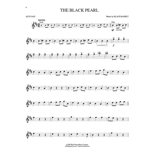 Instrumental Play-Along: Pirates of the Caribbean altsax