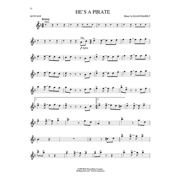 Instrumental Play-Along: Pirates of the Caribbean altsax
