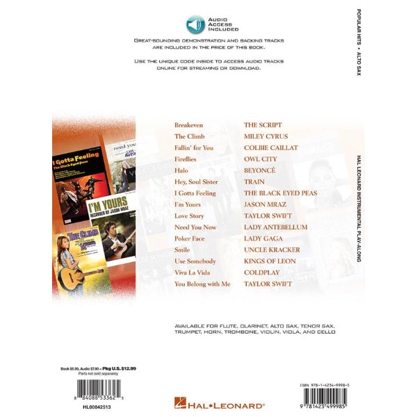 Instrumental Play-Along: Popular Hits altsax