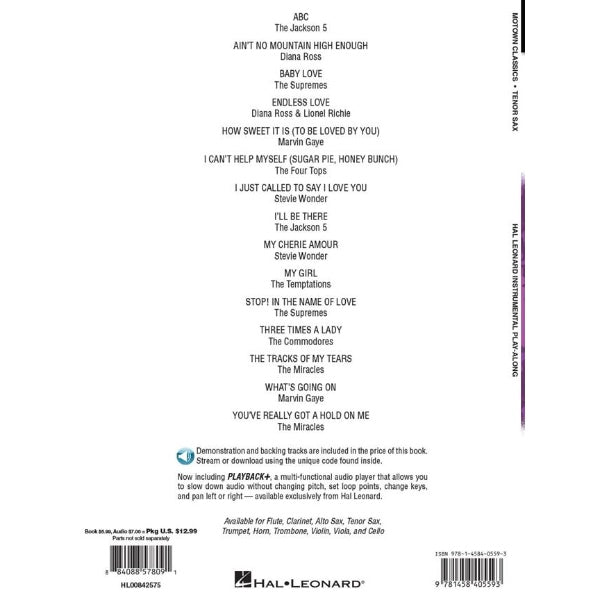 Instrumental Play-Along: Motown Classics tenorsax
