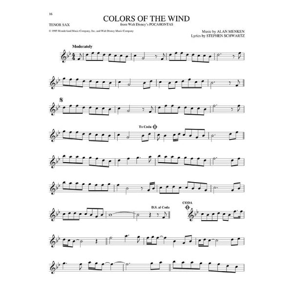 The Big Book of Disney Songs tenorsax