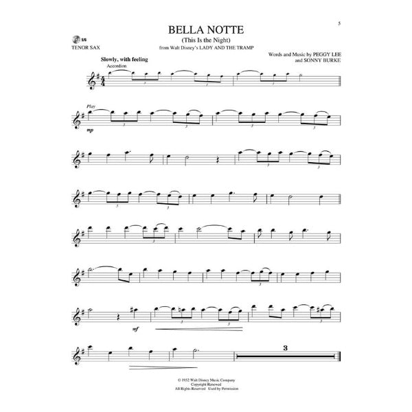 Instrumental Play-Along: Disney Classics tenorsax