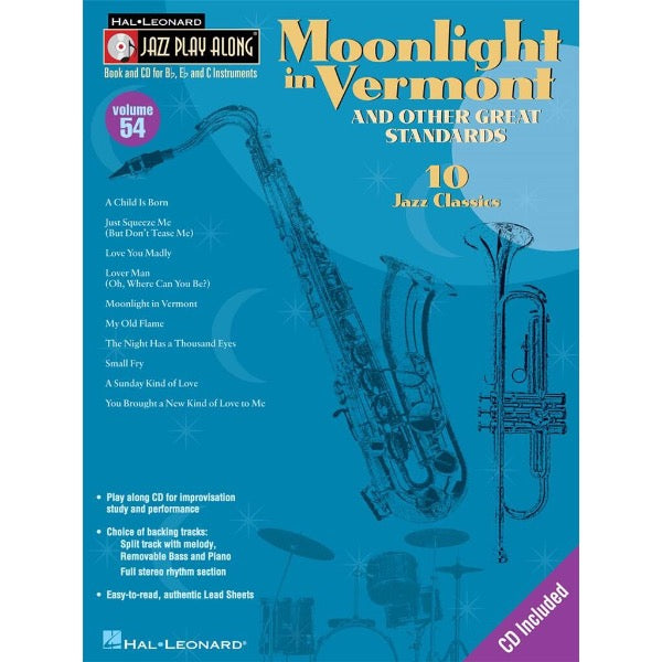 Jazz Play Along vol. 54: Moonlight in Vermont & Other Great Stand