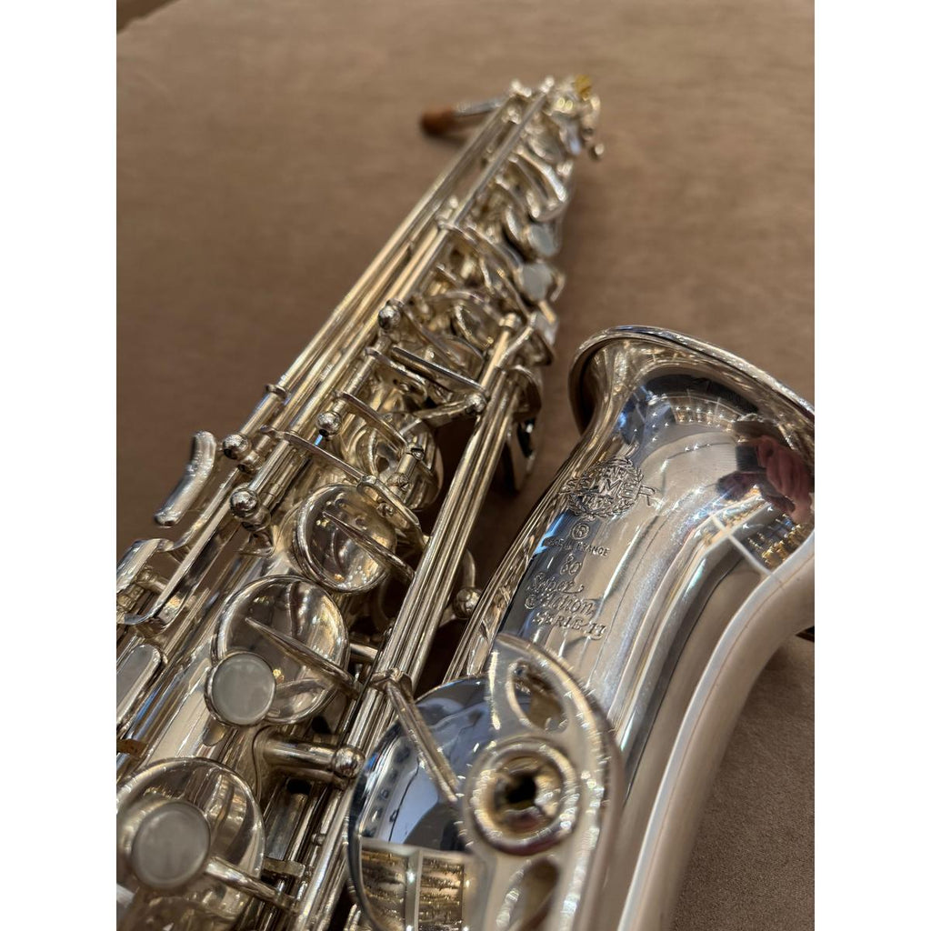 Selmer Paris SA80II verzilverde altsaxofoon 455563 gravure en mechaniek