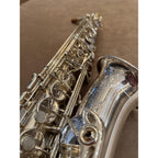 Selmer Paris SA80II verzilverde altsaxofoon 455563 gravure en mechaniek