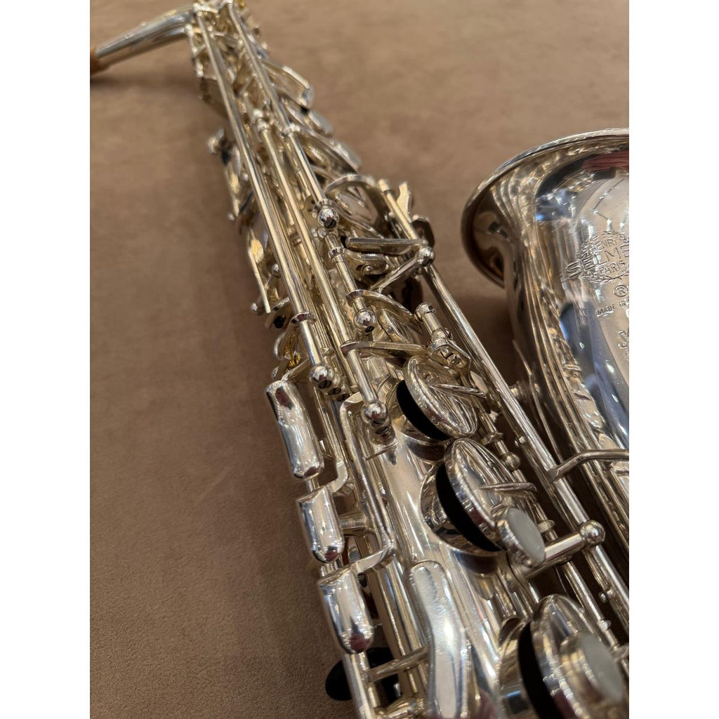 Selmer Paris SA80II verzilverde altsaxofoon 455563 key mechanism