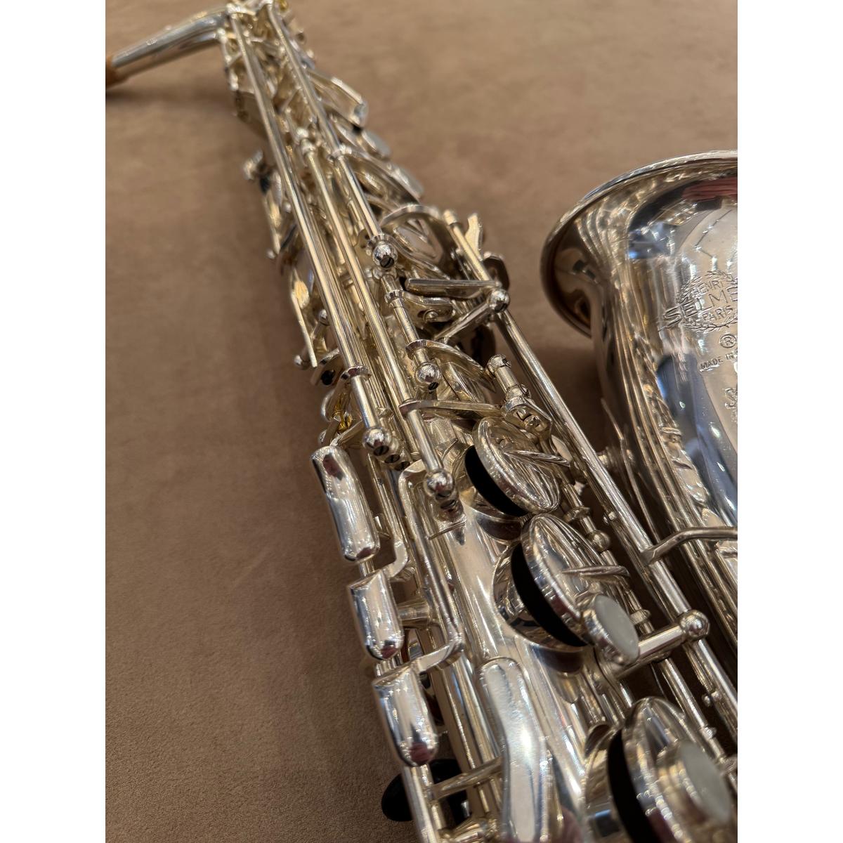 Selmer Paris SA80II verzilverde altsaxofoon 455563 key mechanism