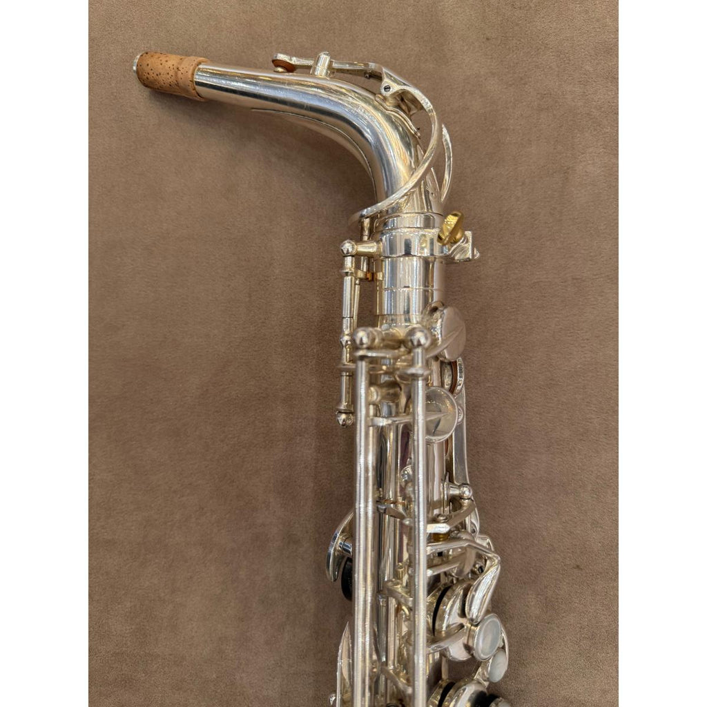 Selmer Paris SA80II verzilverde altsaxofoon 455563 hals en bovenstuk
