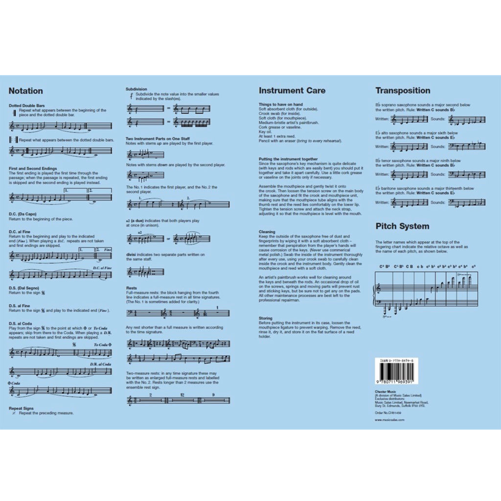 Saxophone Fingering Chart