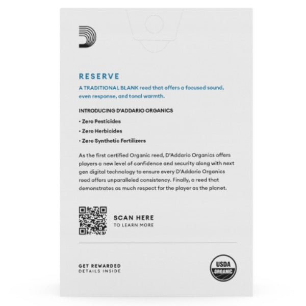 D'Addario Organic Reserve Bb klarinet riet per stuk