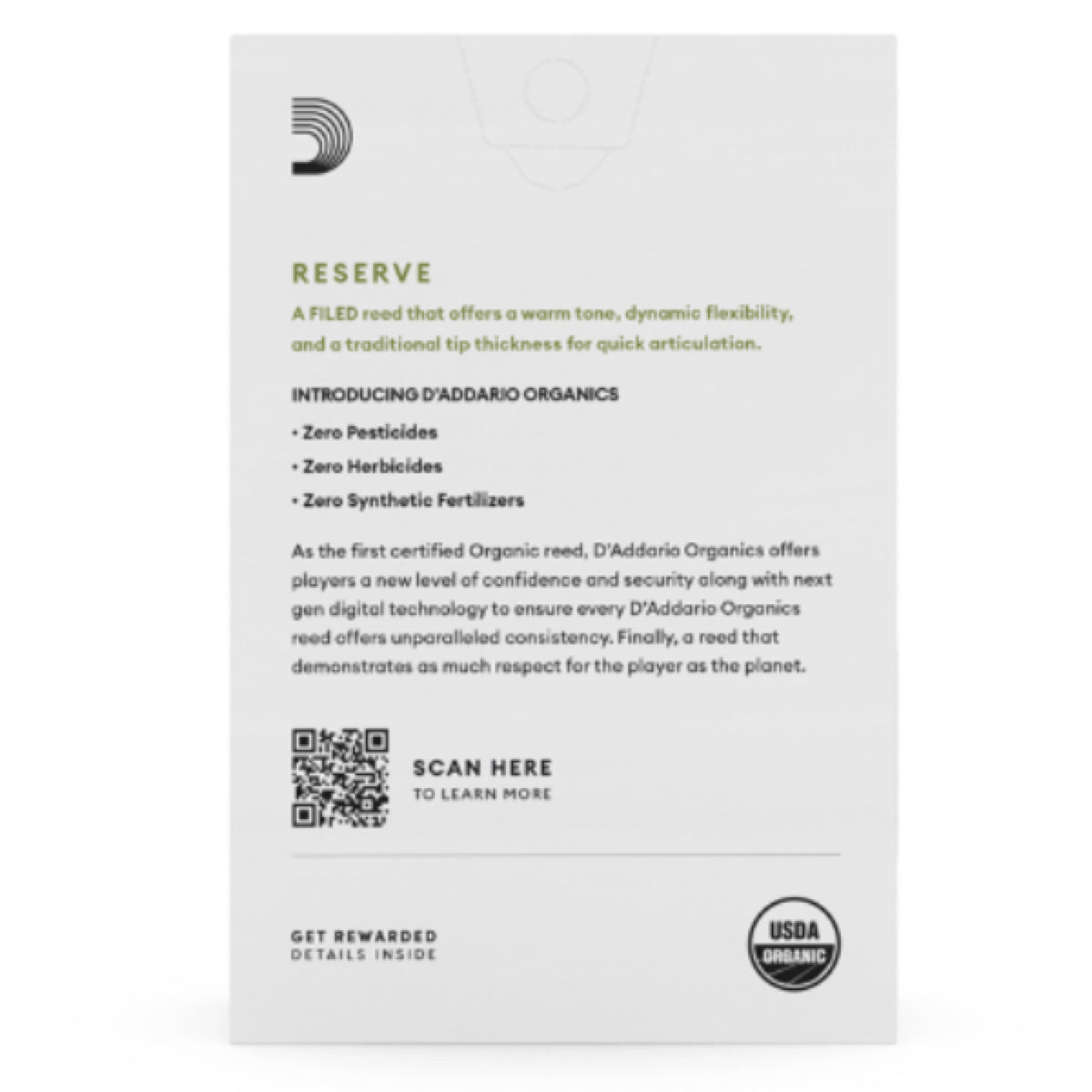 D'Addario Organic Reserve altsax riet per stuk