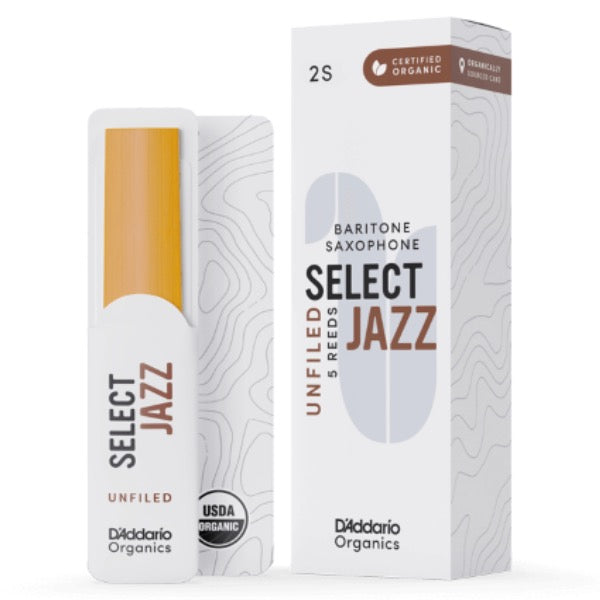 D'Addario Organic Select Jazz unfiled baritonsax riet per stuk