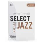 D'Addario Organic Select Jazz unfiled sopraansax riet per 10 stuks
