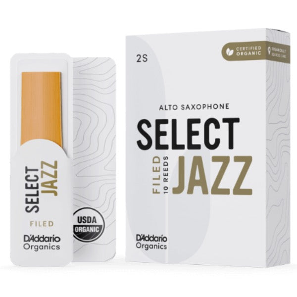D'Addario Organic Select Jazz filed altsax riet per 10 stuks