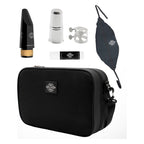 Meegeleverde accessoires: Echo mondstuk, tonnetje, rietbinder, kap, wisser en koffer