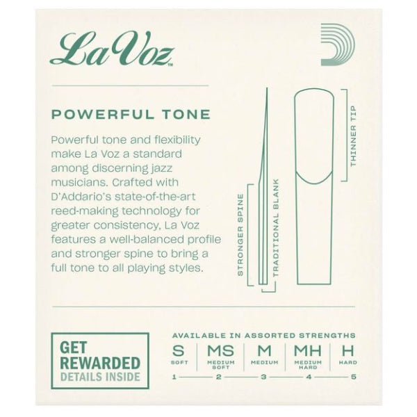 La Voz Bb klarinet riet per 10 stuks