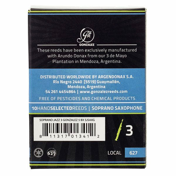 Gonzalez Jazz Local 627 sopraansax riet per 10 stuks