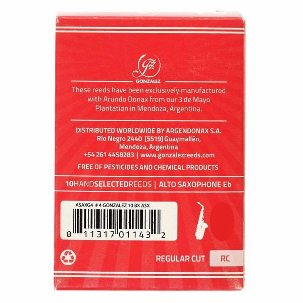 Gonzalez Regular Cut altsax riet per 10 stuks